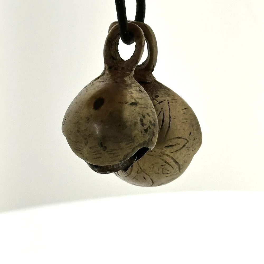 2 Pc Antique Brass Handcrafted Fine Quality Small Unique Cow Bells Shakers